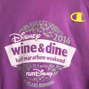 Champion Disney 2014 wine and‎ dine half marathon Lilac Sweatshirt Hoodie Size M